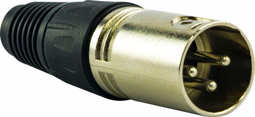 Plug Conector Xlr 3 Pinos Canon Macho Preto 18199 T-black