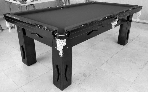 Mesa Sinuca Bilhar Snooker 1,90 X 1,15 Pedra Ardósia Black Cor do tecido Preto
