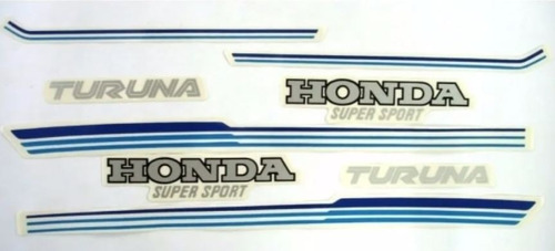 Kit Adesivo Jogo Faixas Moto Honda Turuna 1981/82 Azul