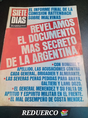 Siete Días 858 Informe Rattenbach Malvinas Año 83 23/11 E