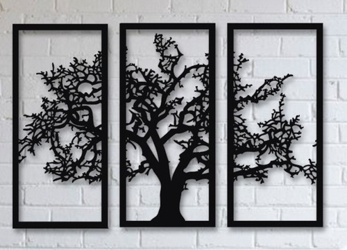 Imagen 5 de 7 de Triptico Arbol De La Vida En Madera Calada 85 X 60 Cmts