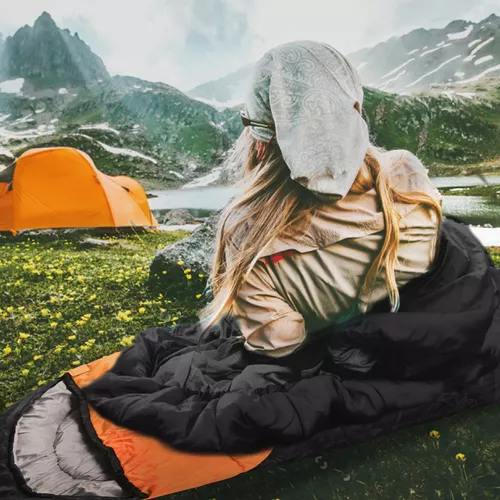  Saco de dormir extra grande para camping, saco de dormir para 4  estaciones para adultos, adolescentes, uso en interiores y exteriores,  impermeable, ligero, saco de dormir compacto, ideal para camping, 