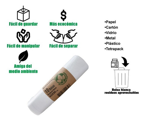 Bolsas De Basura Por 10und Grandes Biodegradables