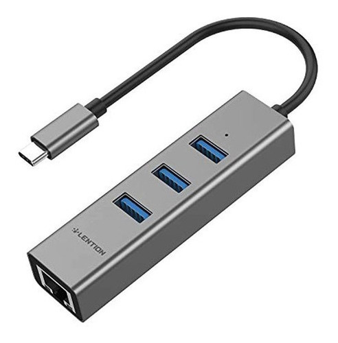 Usb-c A 3 Puertos Usb 3.0 Hub Con Adaptador Gigabit Ethernet