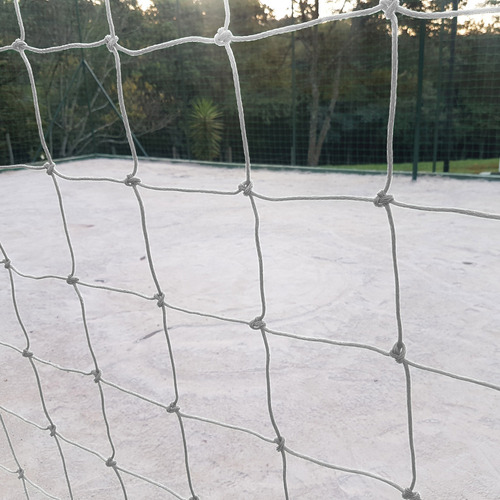 Rede Proteção Quadra / Campo 30x10 Fio 6mm Malha 10cm Nylon Cor Branco