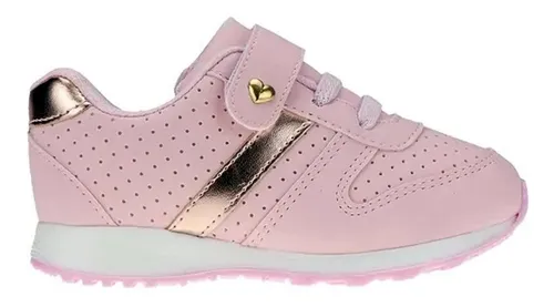 Tenis Infantil Feminino Rosa Casual Leve Tamanho 20 A 34