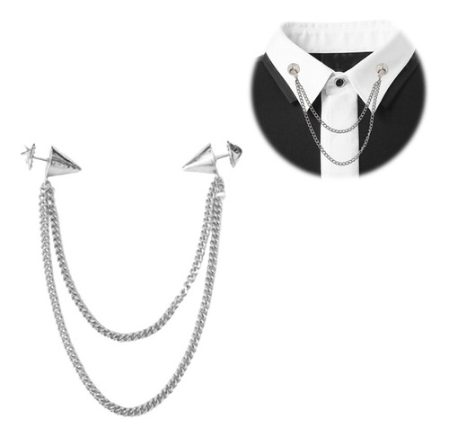 Broches De Solapa Cuello Camisa Moda Hombre Mujer Cadenitas