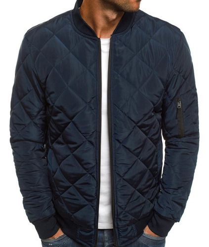 Chaqueta De Algodón Gruesa De Rombos Para Hombre