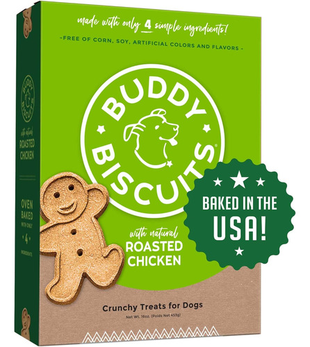 Buddy Biscuits 16 Oz Box Of Whole Grain Crunchy Dog Treats M
