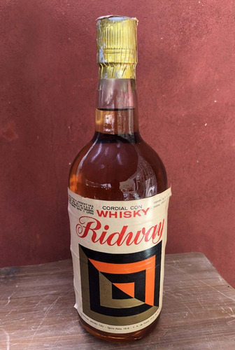 Antigua Botella Whisky Ridway 1 Litro Sin Abrir De Coleccion