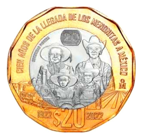 3 Monedas De 20 Pesos Menonitas 100 Años Nuevas Sin Circular