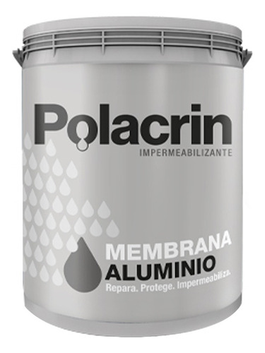 Membrana Pasta Aluminizada Impermeabilizante 10l Polacrin Mm Acabado Satinado Color Aluminio