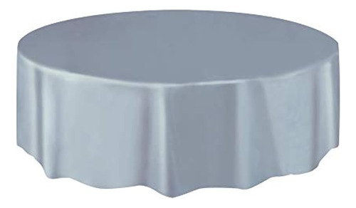 Cubierta De Mesa De Plástico Plateado Redonda