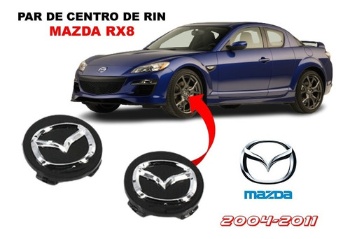 Par De Centro De Rin Negros Mazda Rx8 2004-2011 56 Mm