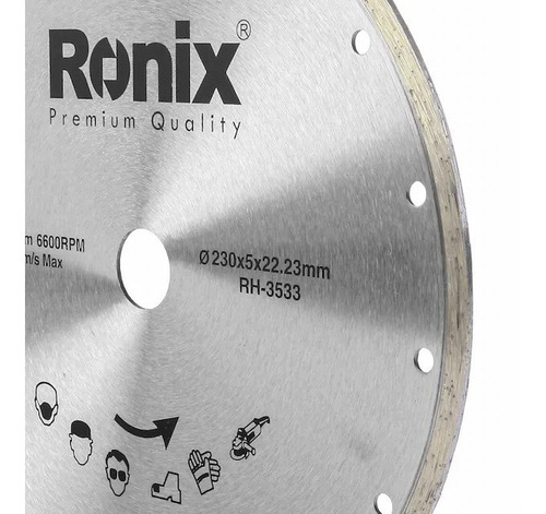 Disco De Corte Diamantado Continuo Ronix 230mm Granito Marmo