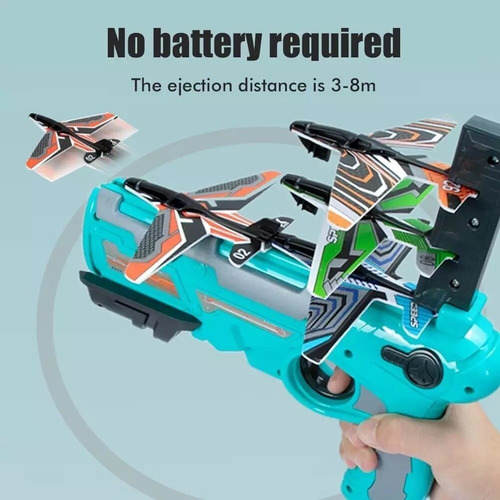Juguete Pistola Lanzador De Aviones Espuma