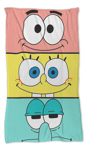 Cobija Bob Esponja Cobertor Ultrasuave Ligero Viajera Bob Esponja Caras Liso