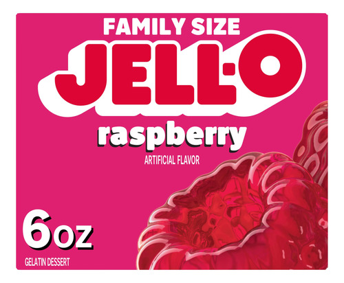 Jell-o - Mezcla Para Preparar Gelatina Sabor Frambuesa, Caja