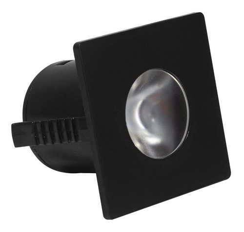 Luminatti - Spot Embutir Led 1w 2700k Bivolt Quadrado Preto