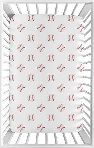 Sweet Jojo Designs Rojo Y Blanco Baby Fitted Mini Portable C