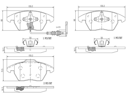 Balatas Fmsi 8212-d1319 Audi A1 Ego 2014 Brembo