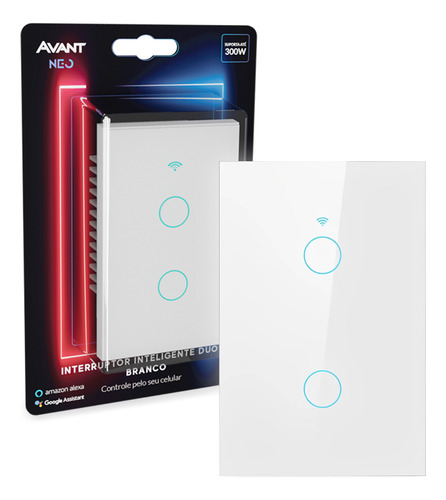 Interruptor Inteligente Touch Wifi 2 Botões Branco Avant Neo