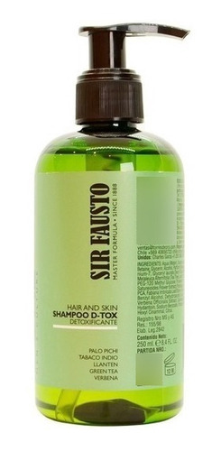 Sir Fausto Pure Shampoo Detox Detoxificante X 250ml