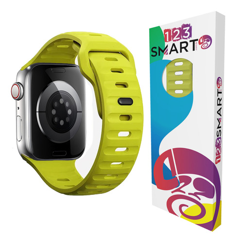 Pulseira De Silicone Mariner Premium Compativel Com Apple Watch Iwatch 9 8 7 6 5 4 3 2 1 Se 38mm 40mm 41mm - Verde Limão