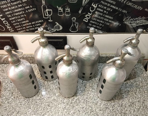 Antiguos Sifones De Aluminio Cabeza De Plomo (Usado)