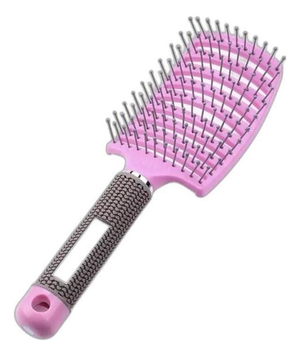 Escova Cabelo Profissional Raquete Vazada Cerdas Rosa