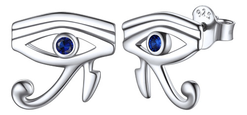 Pendientes De Ojos De Horus De Ojos Azules Egipcios Plata