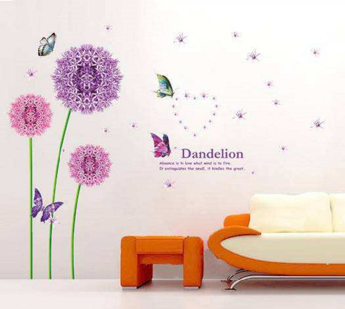 Adhesivo Decorativo Diente De León Y Mariposas