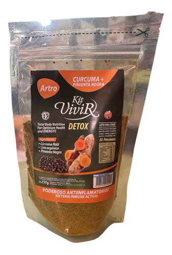 Kit Vivir Detox Artro 100% Natural Curcuma + Magnesio - Dw