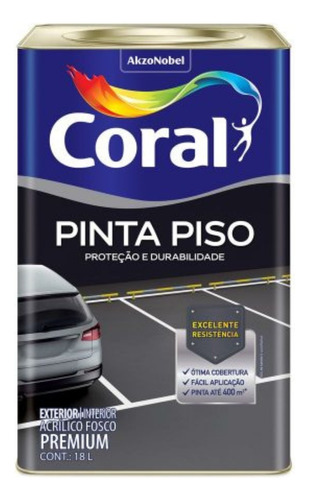 Pinta Piso Cinza Medio Coral 18l