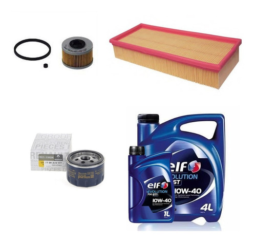 Kit Filtros + 5l Aceite Elf 10w40 Renault Megane F9q 1.9 Dti