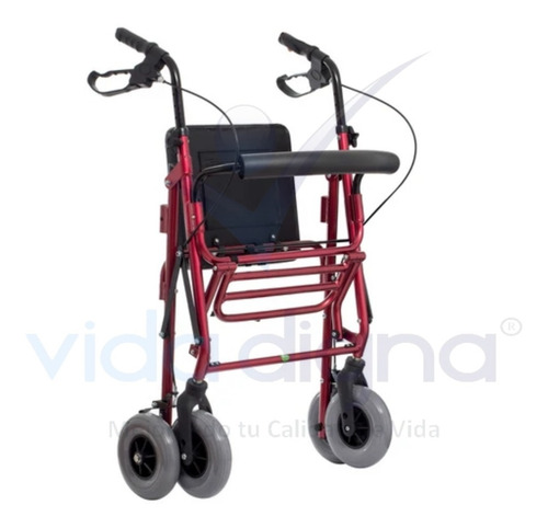 Andadera Rollator Hibrida De Aluminio Silla De Traslado