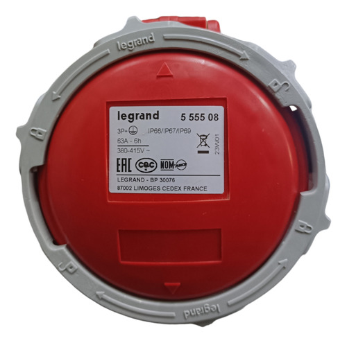 Toma Aérea 555508 Legrand 3p+t, 63a, 6h, 200-415v