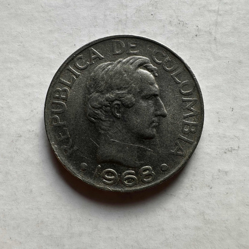 Moneda 50 Centavos Colombia 1968