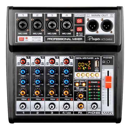 Mixer Interfaz Usb Consola 4 Canales Grabacion Efectos Cuota