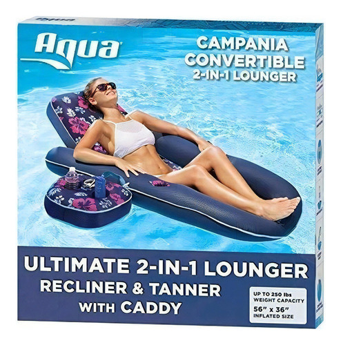 Tumbona De Piscina Reclinable Y Curtidor 2 En 1 Aqua Campani