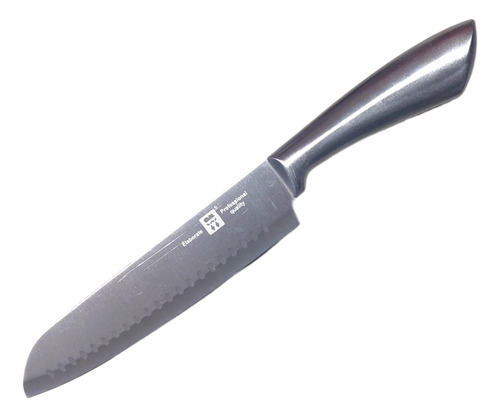 Juego Set Cuchillos Cocina Chef Santoku Hachuela Acero Kk5 Plateado