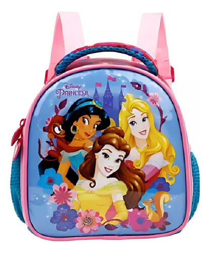 Lancheira Escolar Princesas Disney Azul E Rosa - Xeryus