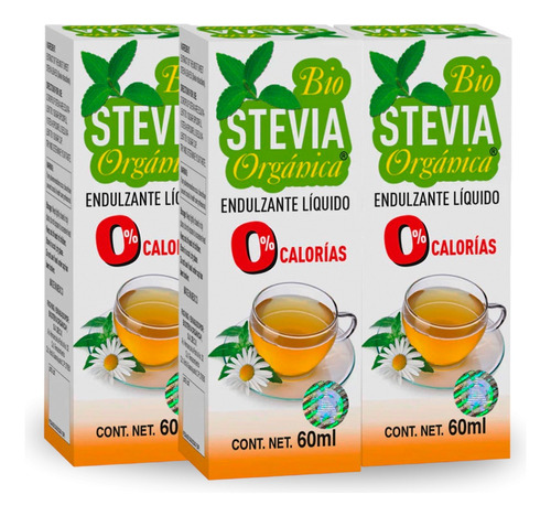 Extracto De Hojas Stevia Biostevia Orgánica 3pz No Amarga!