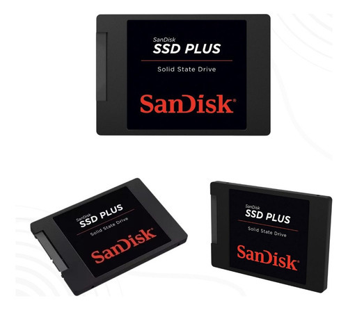 Sandisk Plus Sata Iii SSD de 480 GB, lectura de 535 MB/s, Grav 445 MB/s, color negro