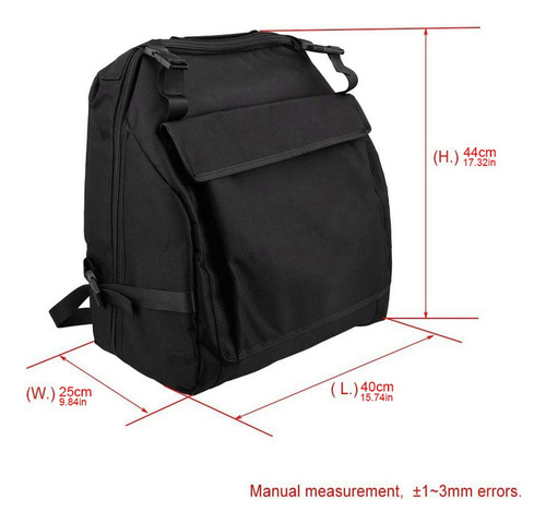 W Bolsa De Armazenamento De Acordeão De Tecido Oxford Preta