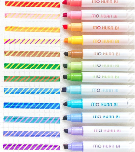 Imagen 4 de 6 de Resaltadores Magicos Cambia De Color X12 Unidades