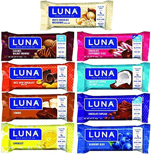 Luna Bar - Barras De Bocadillos Sin Gluten - Paquete Variad