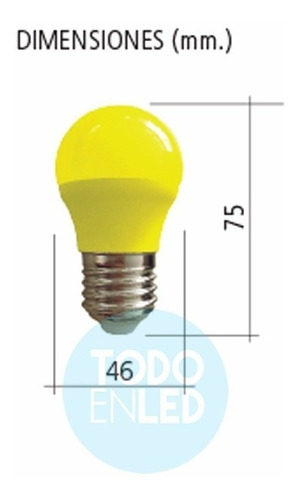Imagen 4 de 7 de Lampara Gota Color Led E27 3watt Todoenled G45e273w