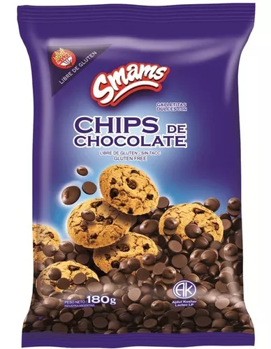 GALLETITAS CON CHIPS DE CHOCO SIN AZÚCAR Y SIN TACC SMAMS