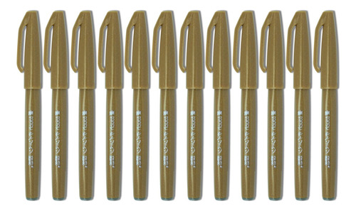 6 Plumas Brush Up Pentel Marcadores Punta Fieltro Tinta Ocre